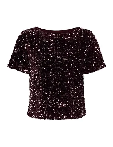 ONLY Onlanika SS Sequins top nero barca