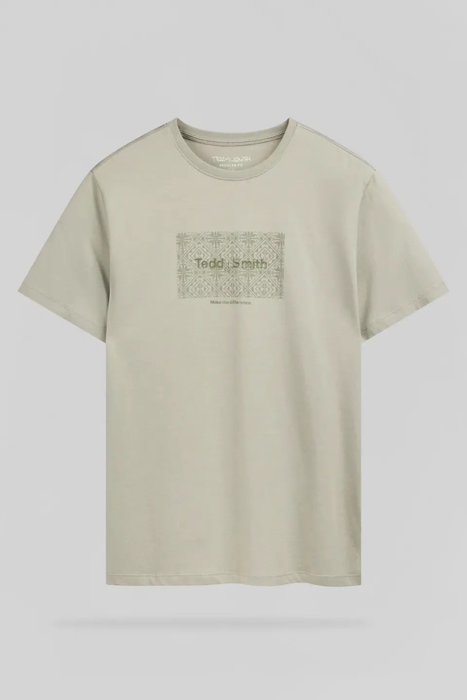 Teddy Smith T-Ares MC T-Shirt Uomo Kaki Cotone Regular