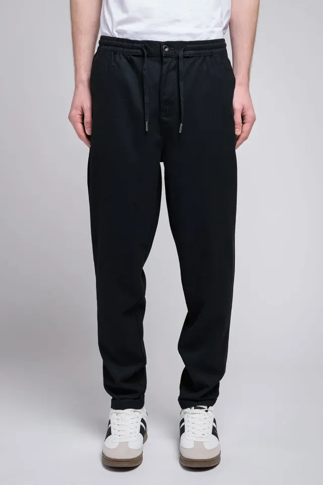 Teddy Smith Pywan 2 pantalone slim flanella nero