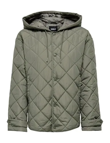 ONLY Onljuliet Quilted Hood giacca trapuntata XS oliva