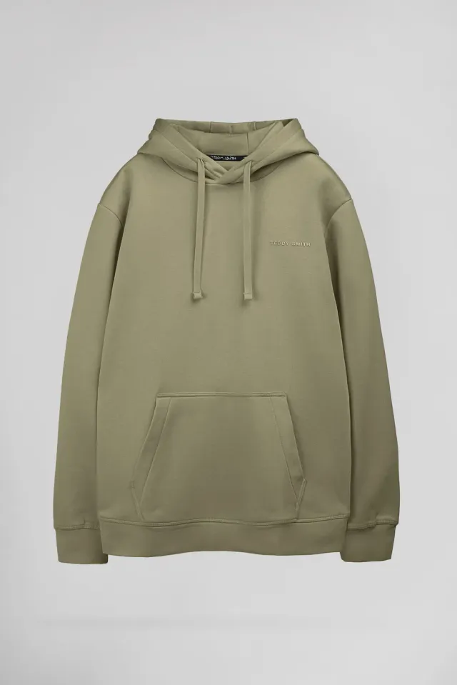Teddy Smith S-Nark Hoody felpa uomo kaki cappuccio