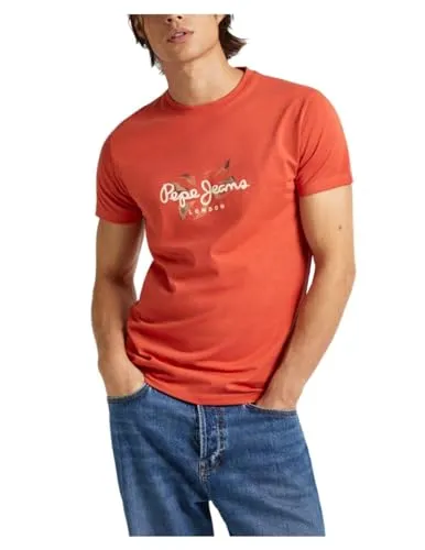Pepe Jeans Count T-Shirt uomo arancione XS logo petto