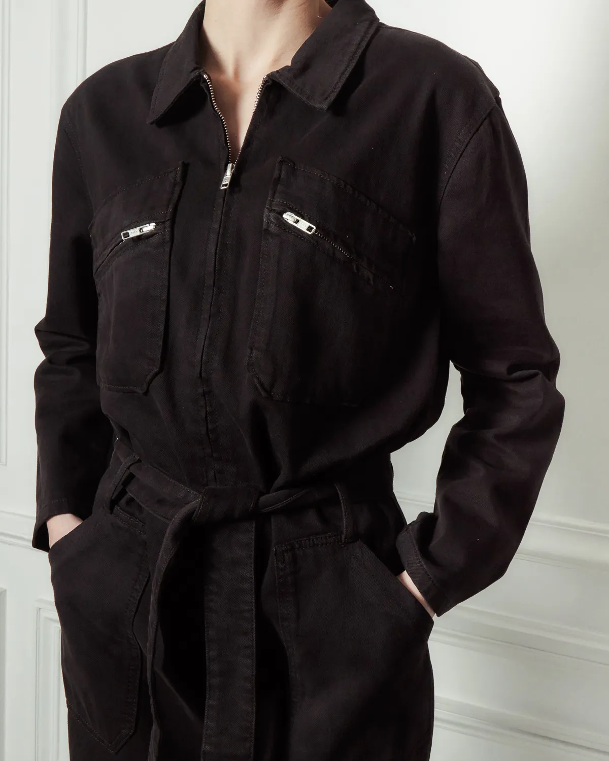 Acquaverde Liv tuta worker Black Stone slim cintura