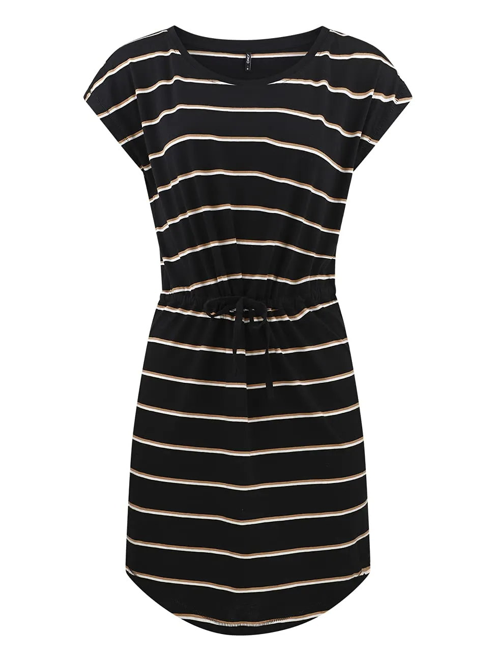Only Onlmay Vestito Donna L Nero Giallo Corto Cotone