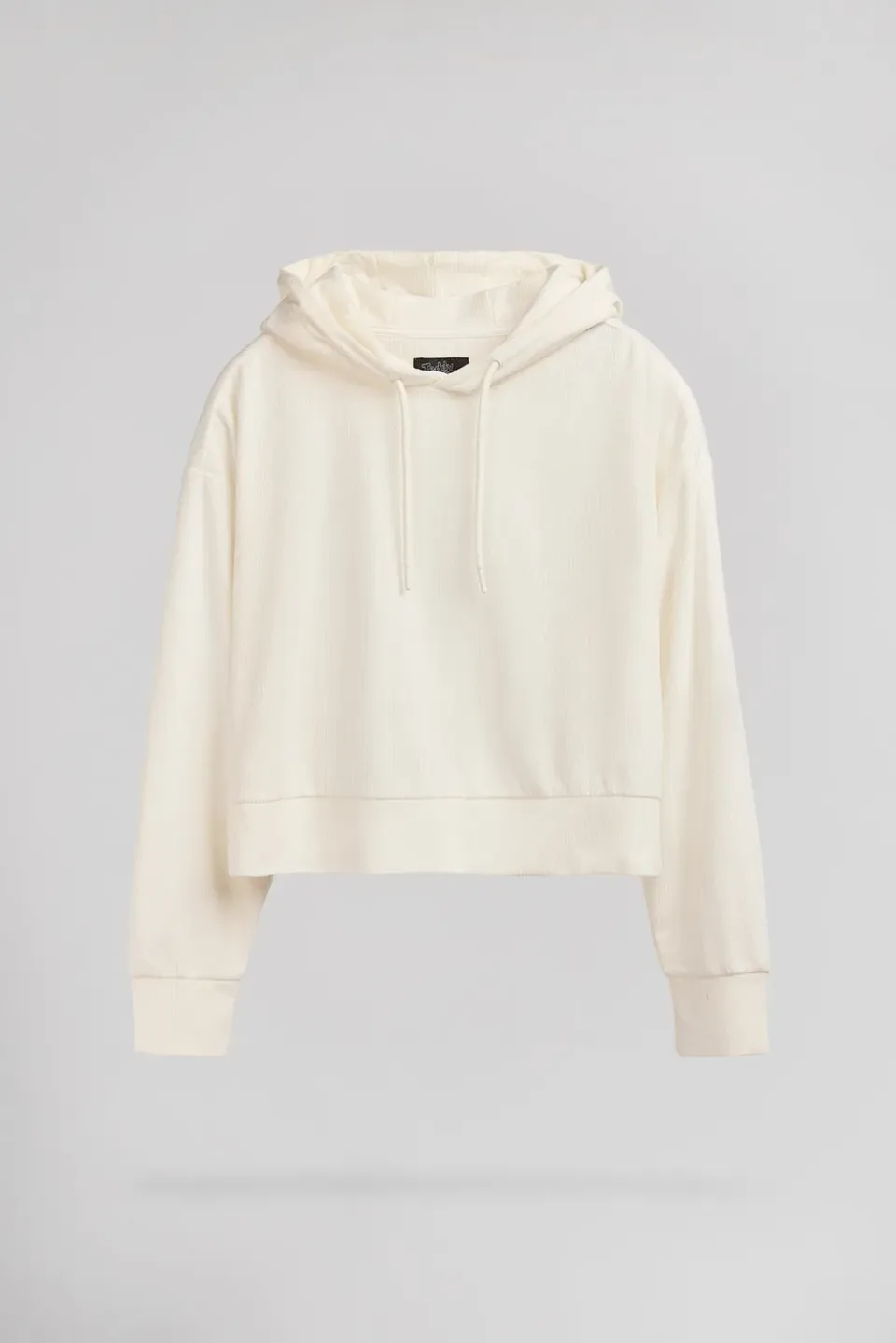 Teddy Smith S-Velt Hoody felpa donna bianca velluto cropped