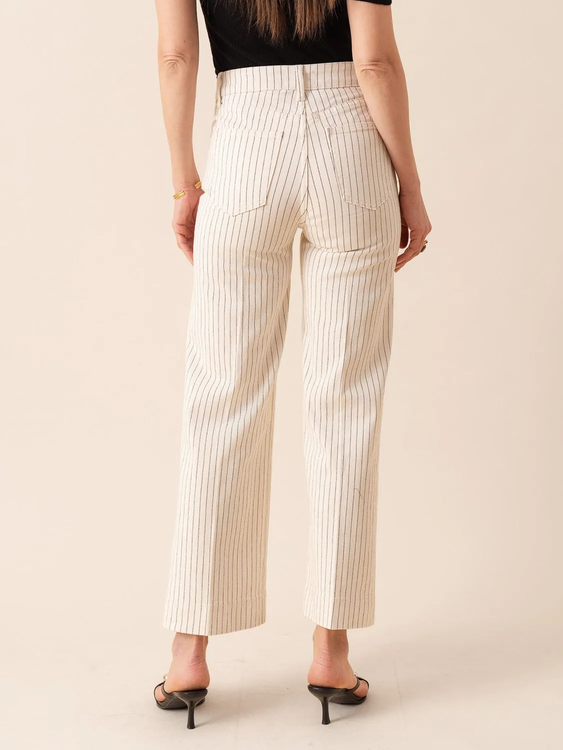 Oraije Vienna jeans wide rigato natural