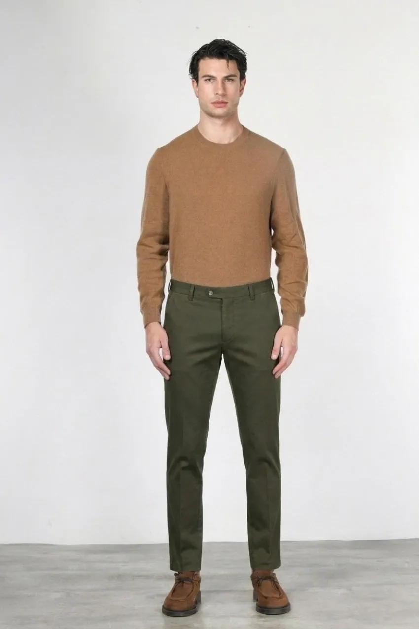 Mason's Torino Flex chino uomo raso slim verde bosco