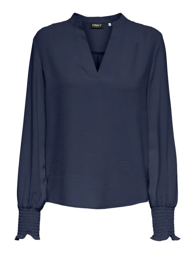 ONLY ONLMETTE top donna scollo V manica lunga