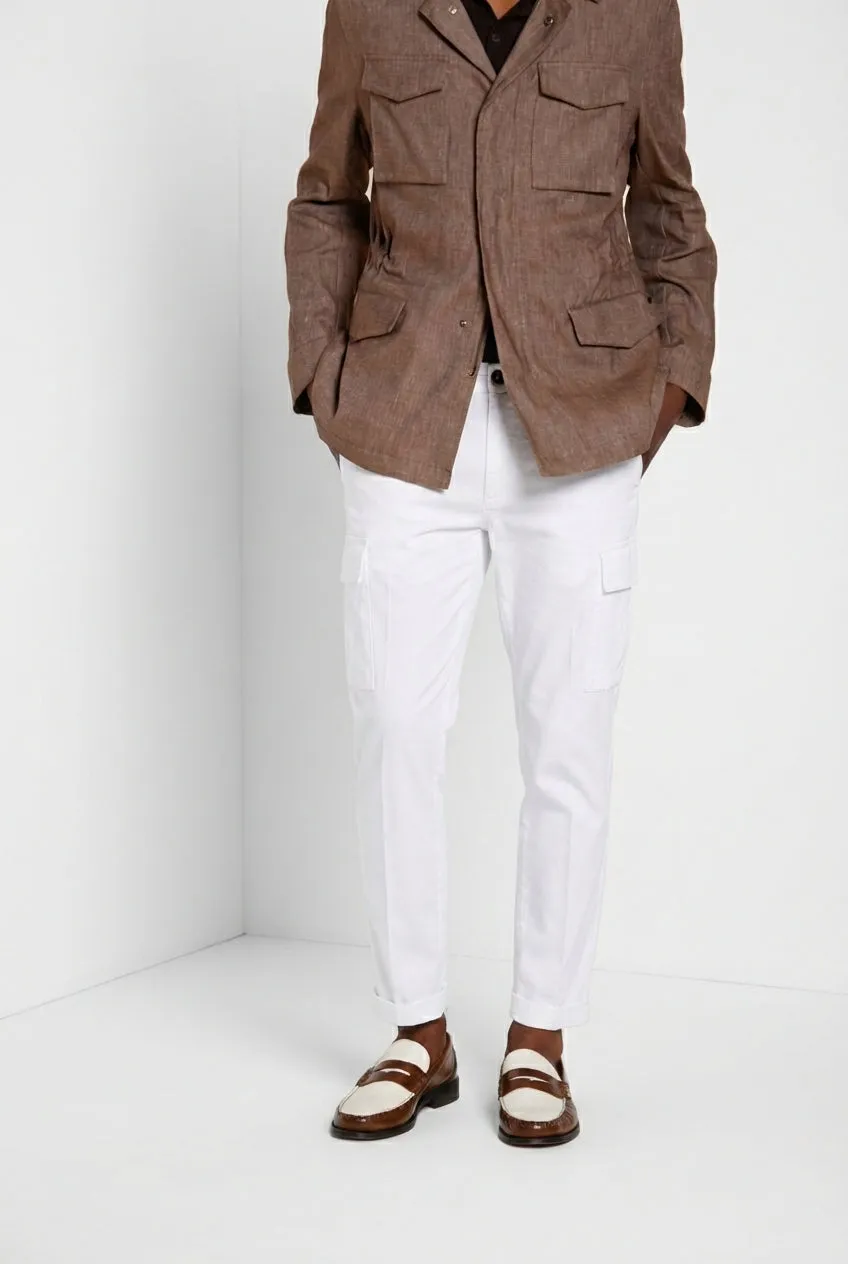 Mason's Chile pantalone cargo uomo bianco extra slim