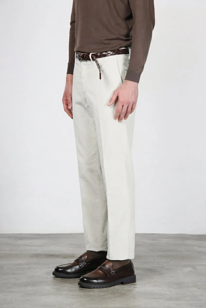 Mason’s Paris chino uomo velluto bianco