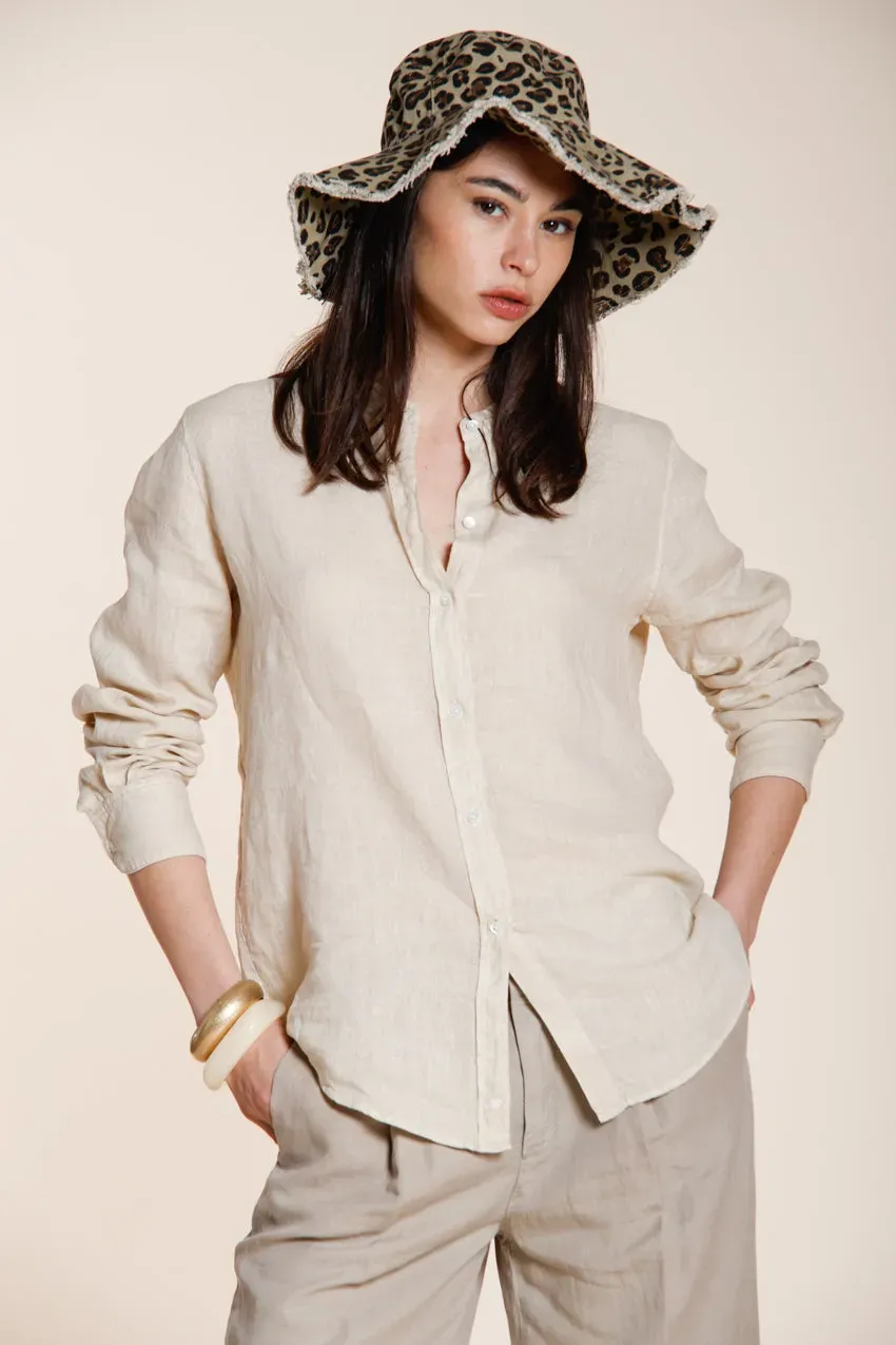Mason's Delhi camicia donna latte lino manica lunga