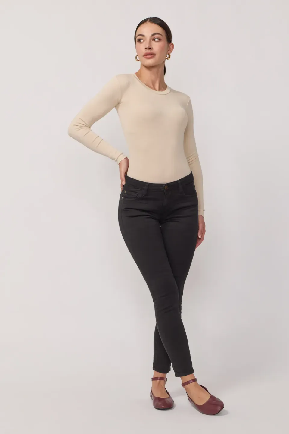 Acquaverde Scarlett Slim Pantalone Nero Stretch 7/8