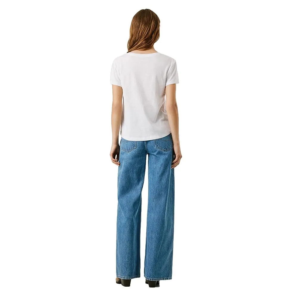 Pepe Jeans Badi T-Shirt Donna XS Bianca Paillettes