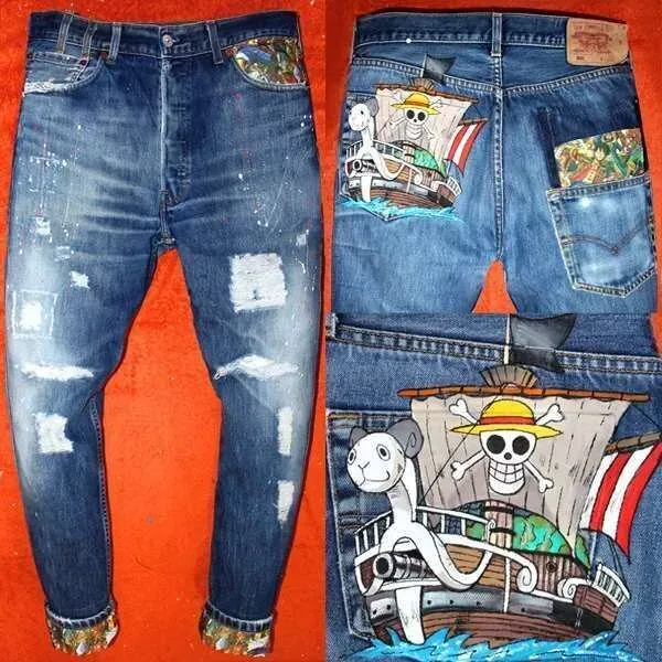 Levi’s Vintage Going Merry One Piece jeans dipinti a mano