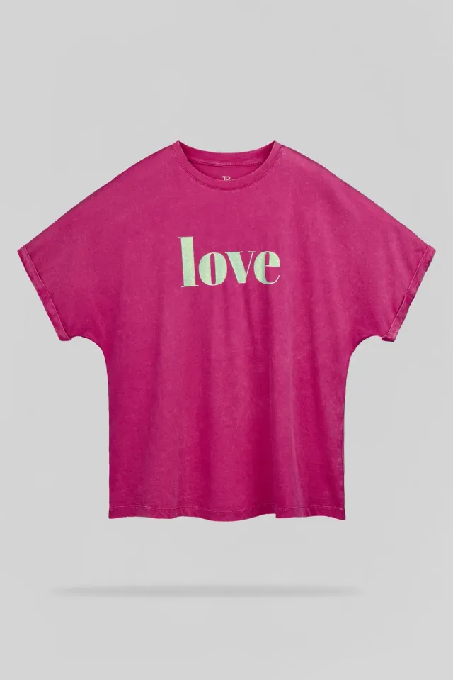 Teddy Smith T-Gli MC t-shirt oversize fucsia donna