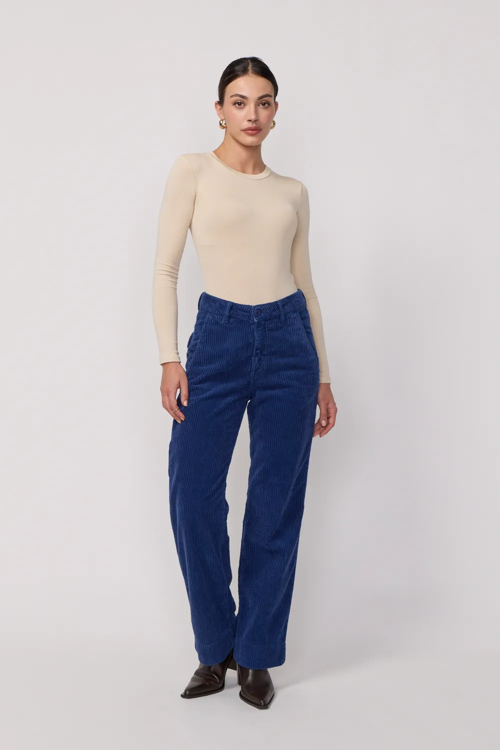 acquaverde Paltrow Long pantaloni velluto poseidon