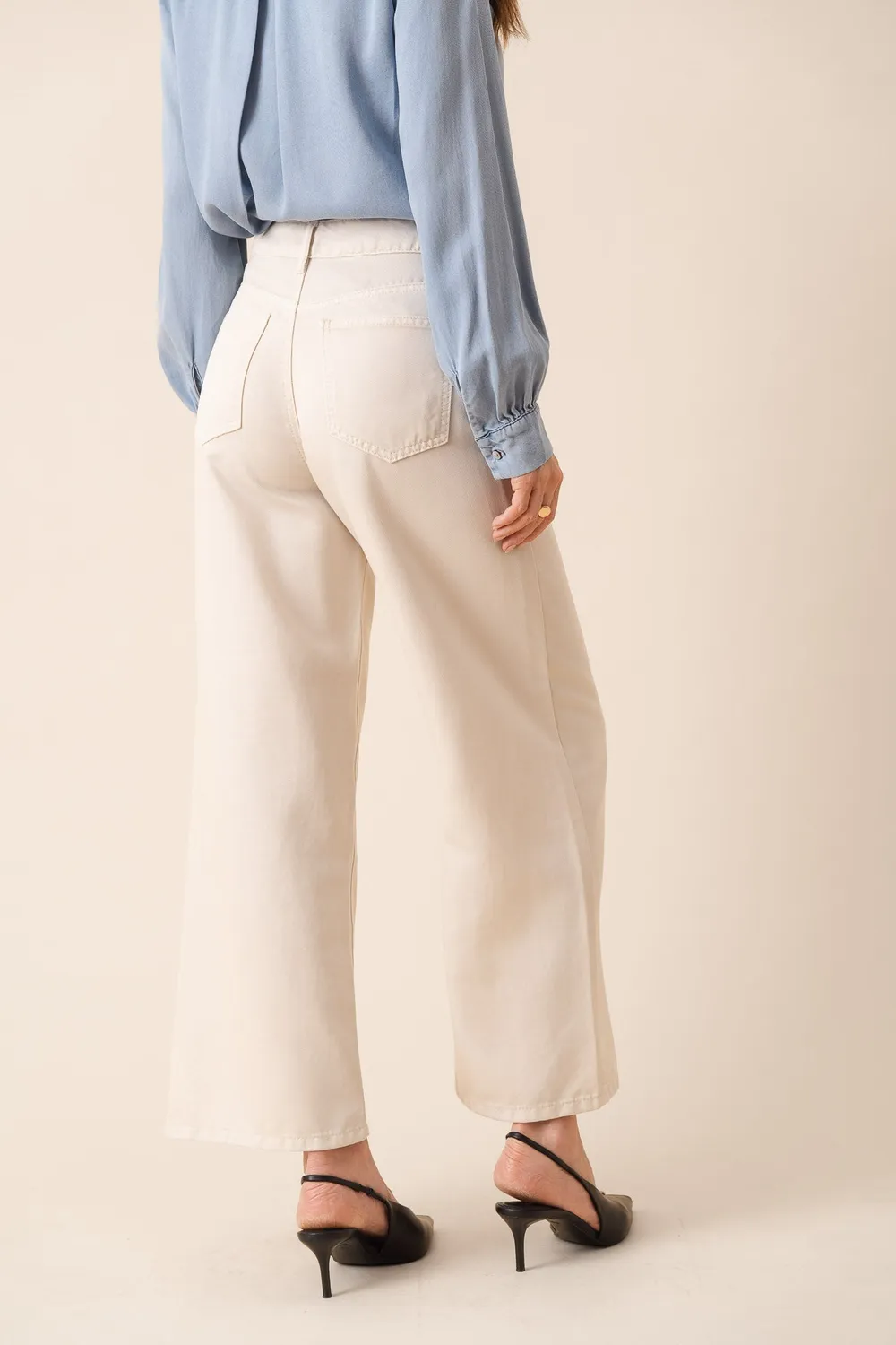 Oraije Joy pantalone wide azzurro chiaro