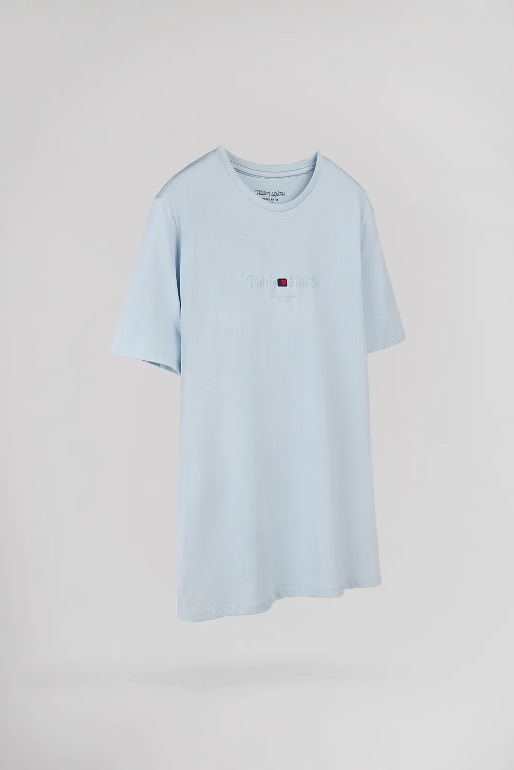 Teddy Smith T-Jim MC t-shirt uomo azzurro cotone