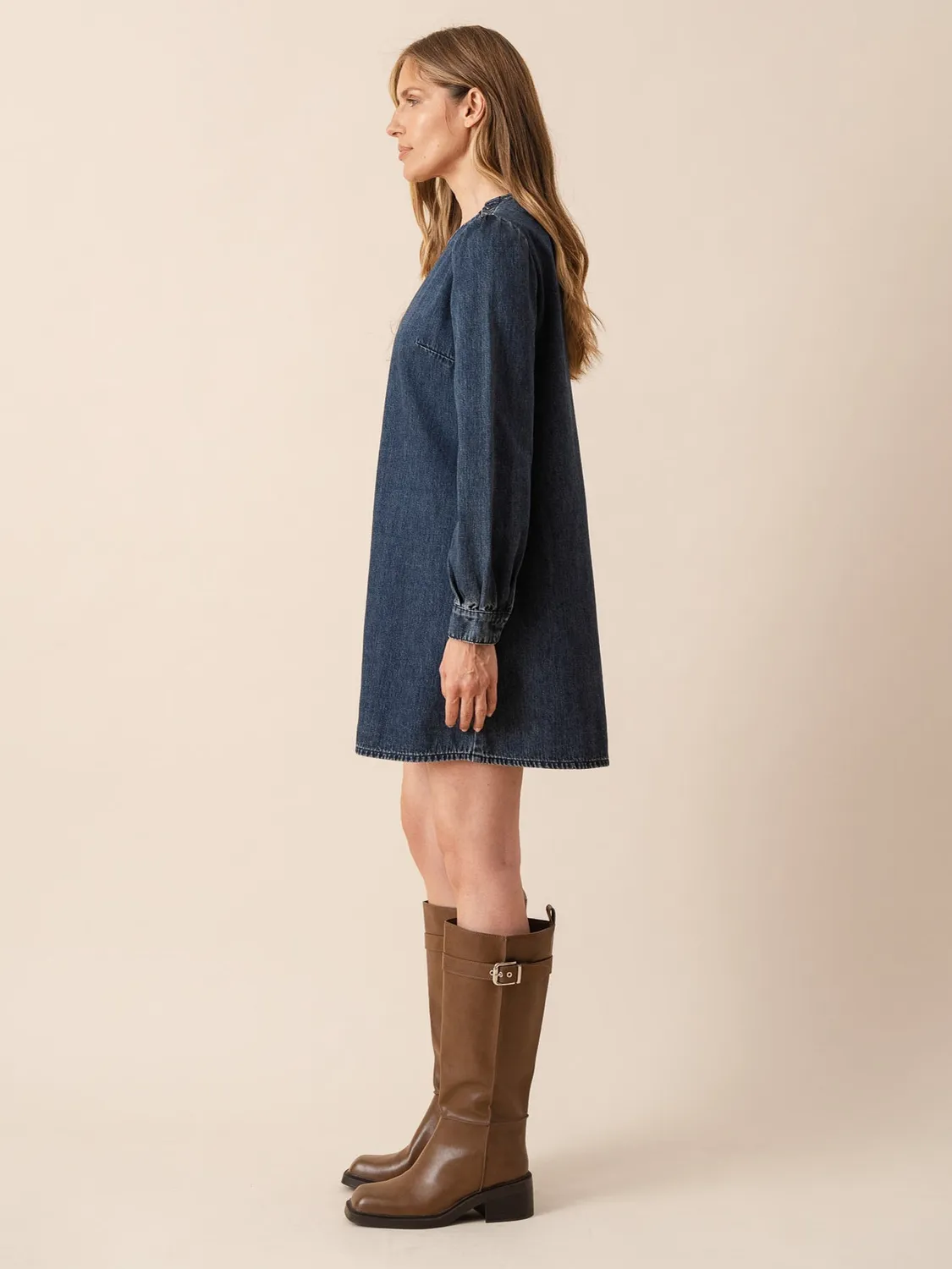 Oraije Laurene vestito blu scuro cotone