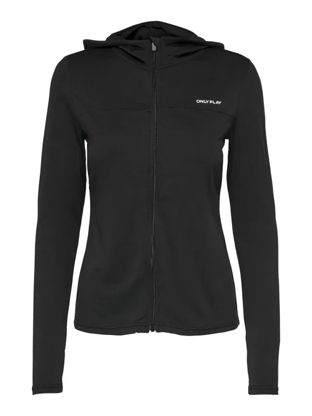 Only Play Onpmila top donna zip nero manica lunga