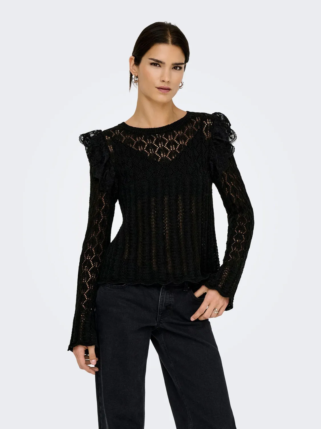 ONLY Onlashley LS O-Neck Mix Knt maglione M girocollo