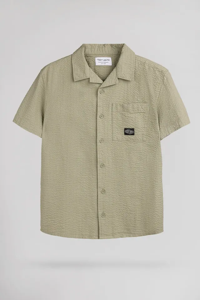 Teddy Smith C-Kyo camicia bambino kaki maniche corte