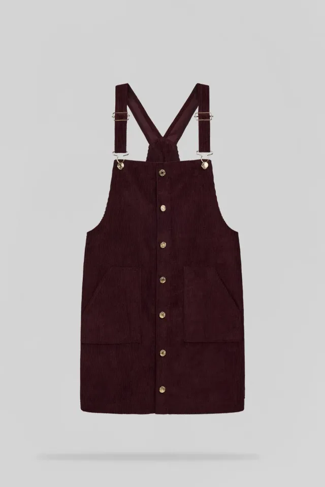 Teddy Smith R-Rollie Bordeaux abito salopette donna velluto
