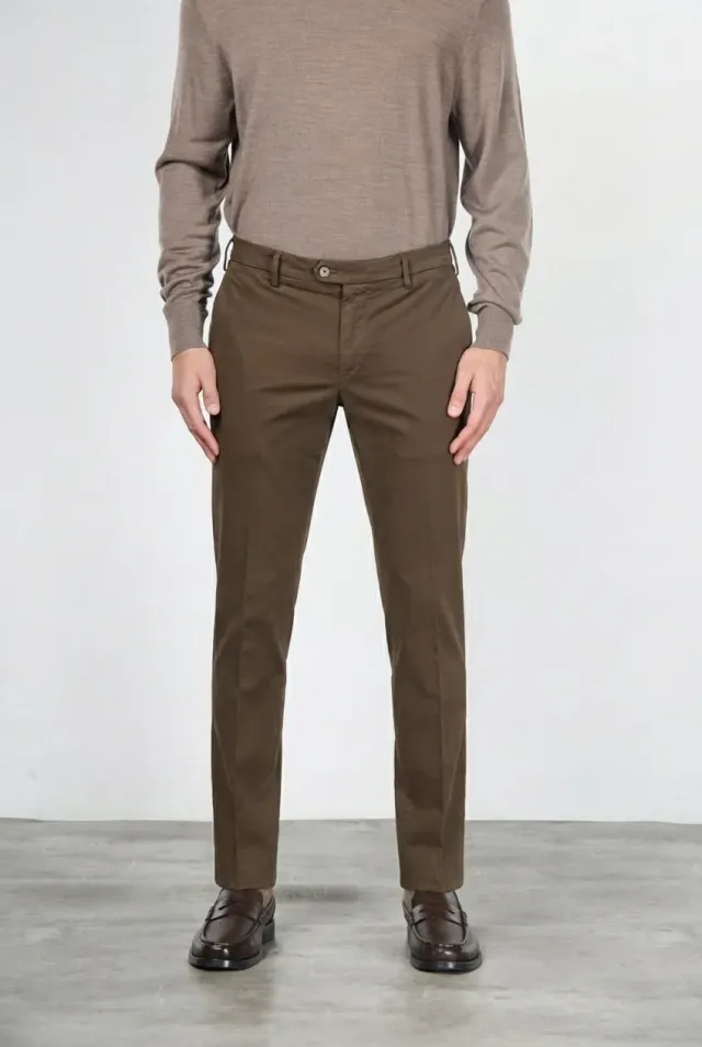 Mason's New York chino uomo marrone regular stretch