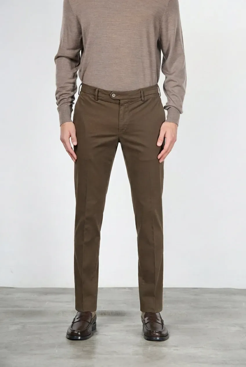 Mason's New York chino uomo marrone regular stretch
