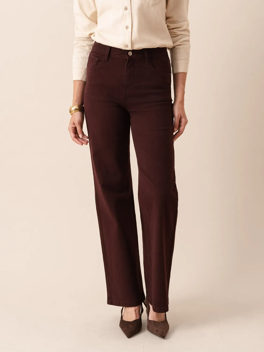 Oraije Barbara jeans dritto bordeaux per alte