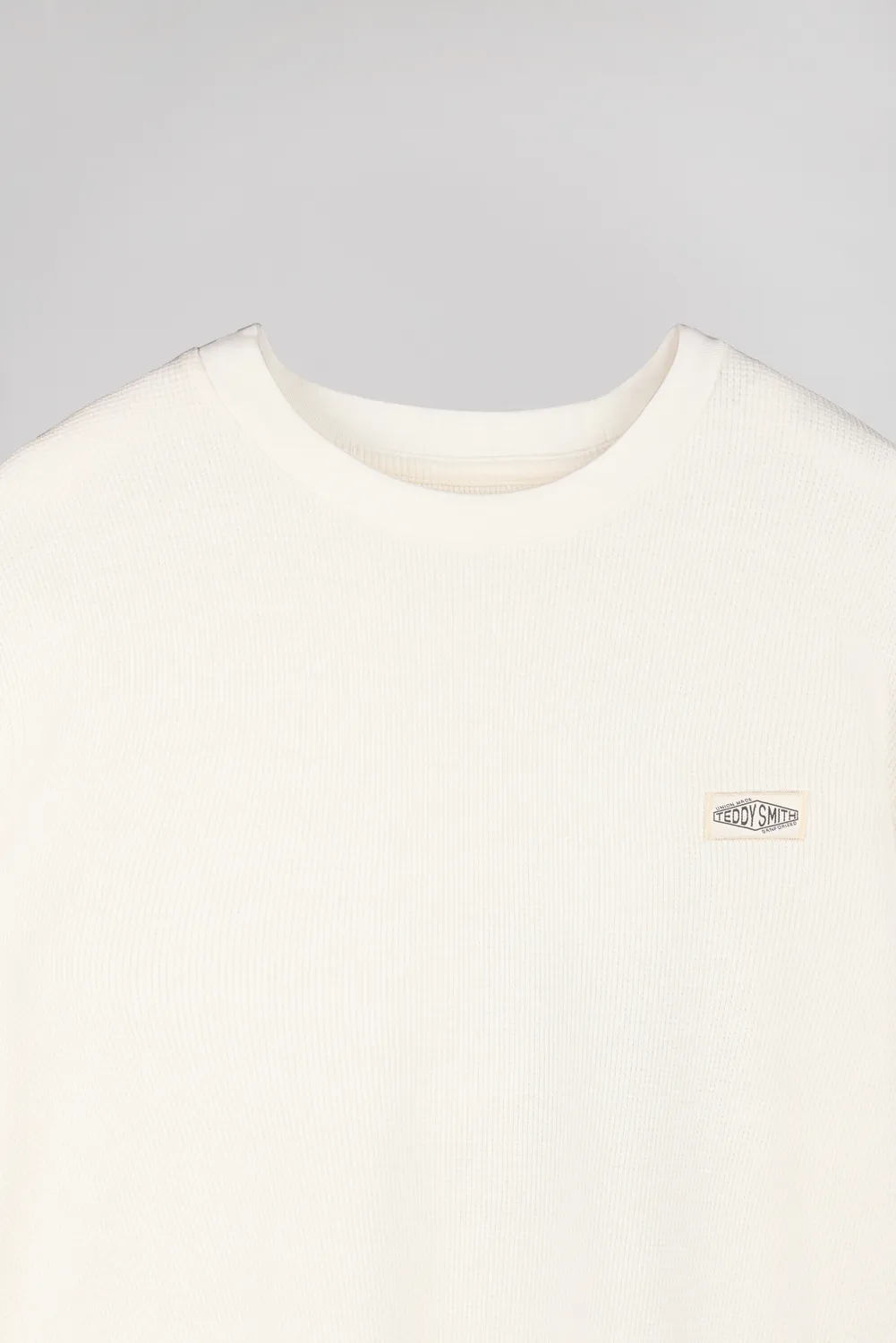 Teddy Smith T-Waffle ML T-shirt maniche lunghe Middle White waffle