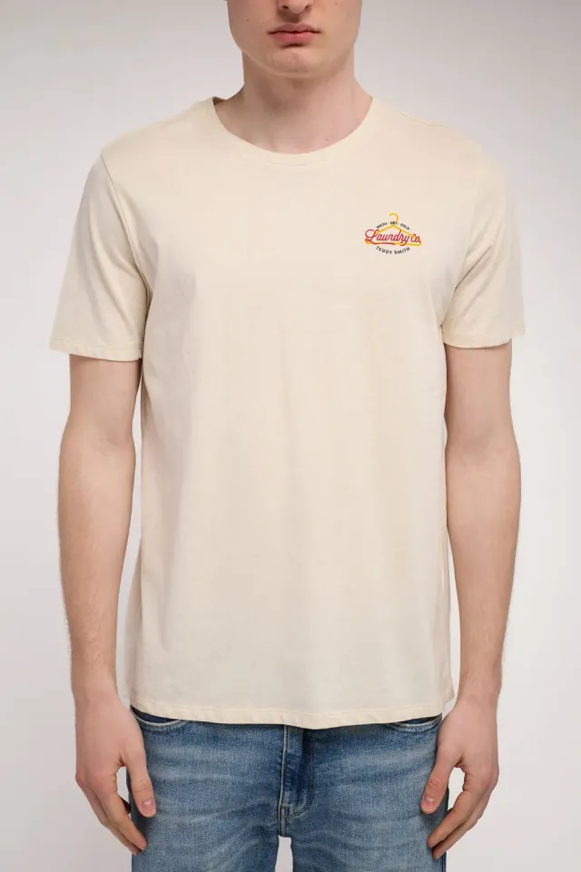 Teddy Smith T-Laundry t-shirt crema uomo stampa
