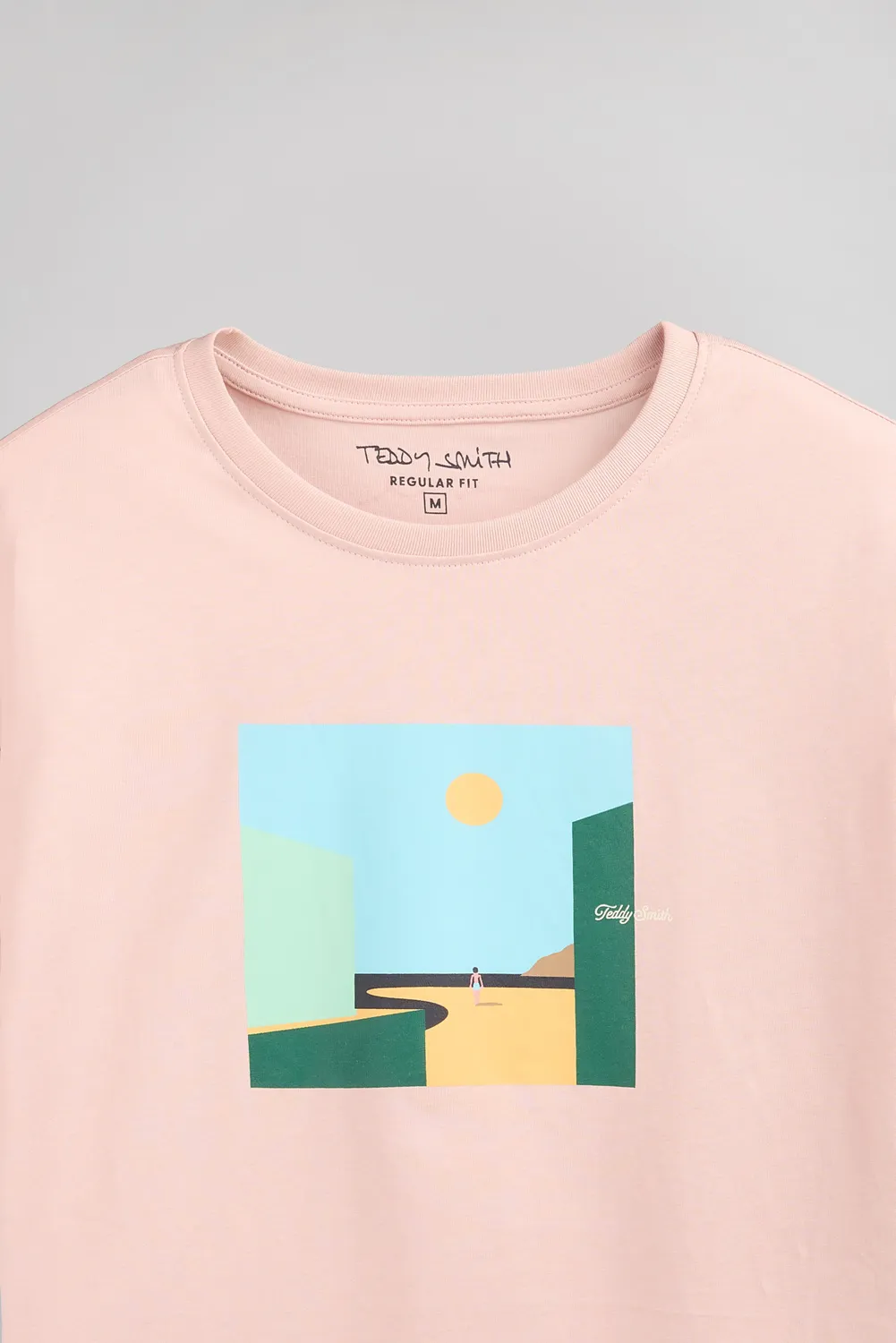Teddy Smith T-Minimalist T-Shirt Rosa Pastello Uomo