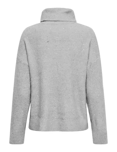 ONLY Onlarizona LS Sequins Rollneck Maglione Dolcevita L paillettes