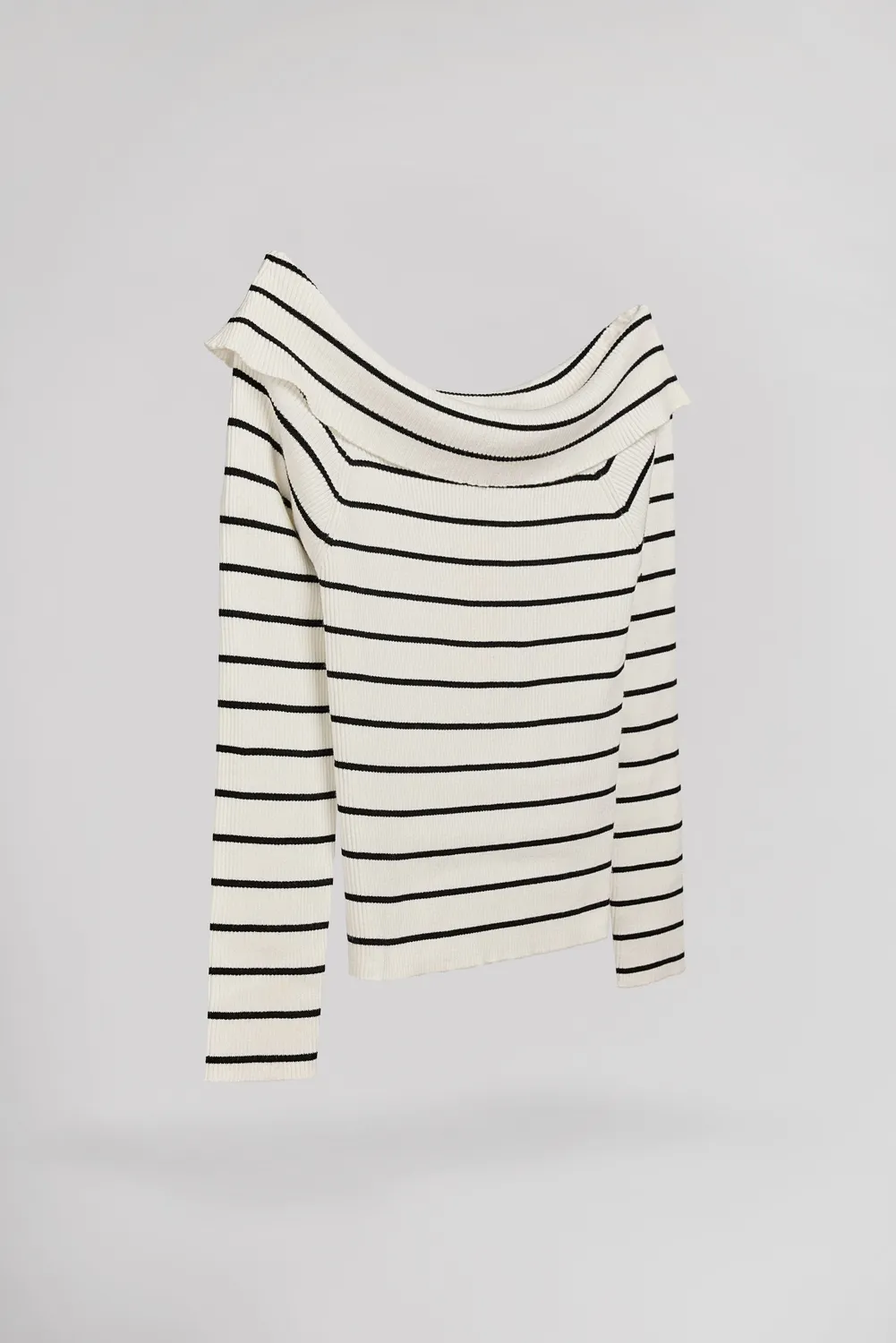 Teddy Smith P-Rysia Maglia Donna Rigata Scollo Bardot