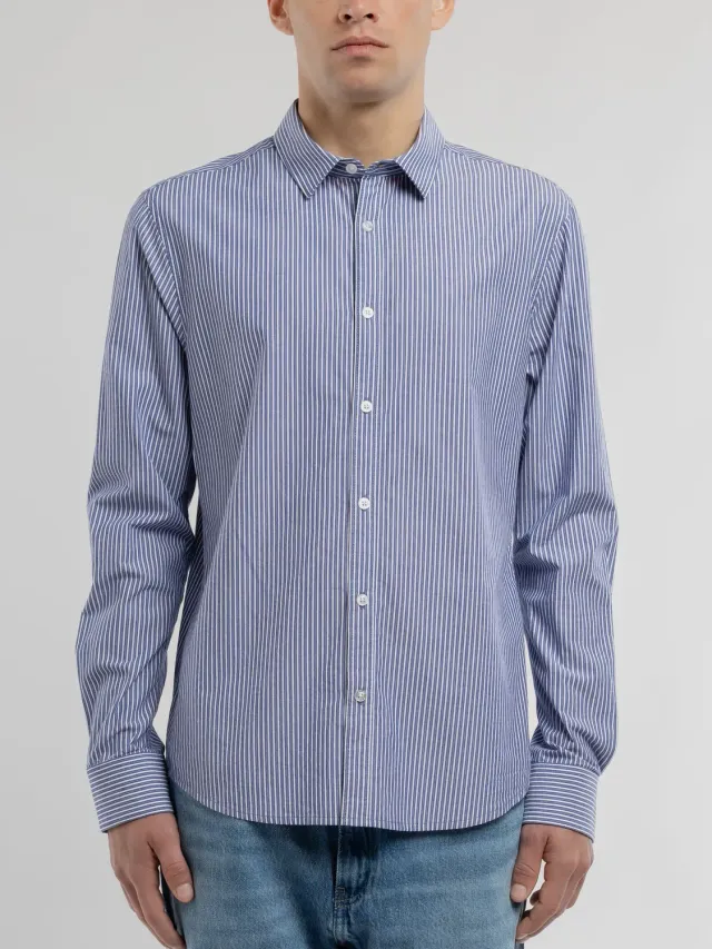 Teddy Smith Carton ML camicia uomo estate blue slim