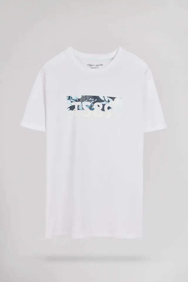 Teddy Smith T-Ezio 2 T-Shirt Uomo Bianco Floreale