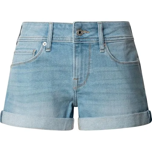 Pepe Jeans Regular Short MW Pantaloncini Donna Denim
