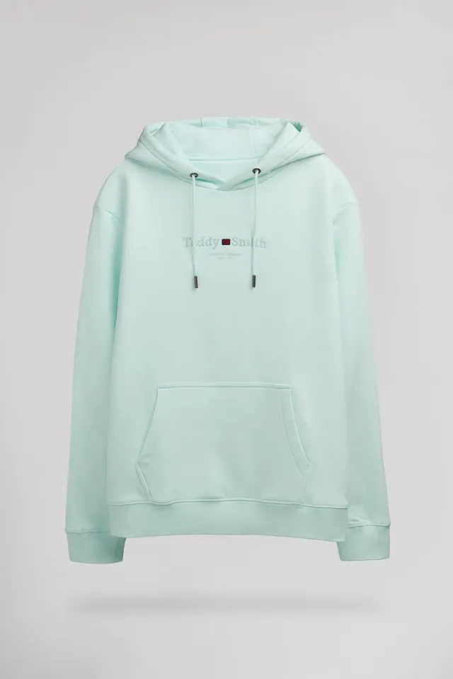 Teddy Smith S-Jim Hoody Felpa Cappuccio Uomo Menthol Classica