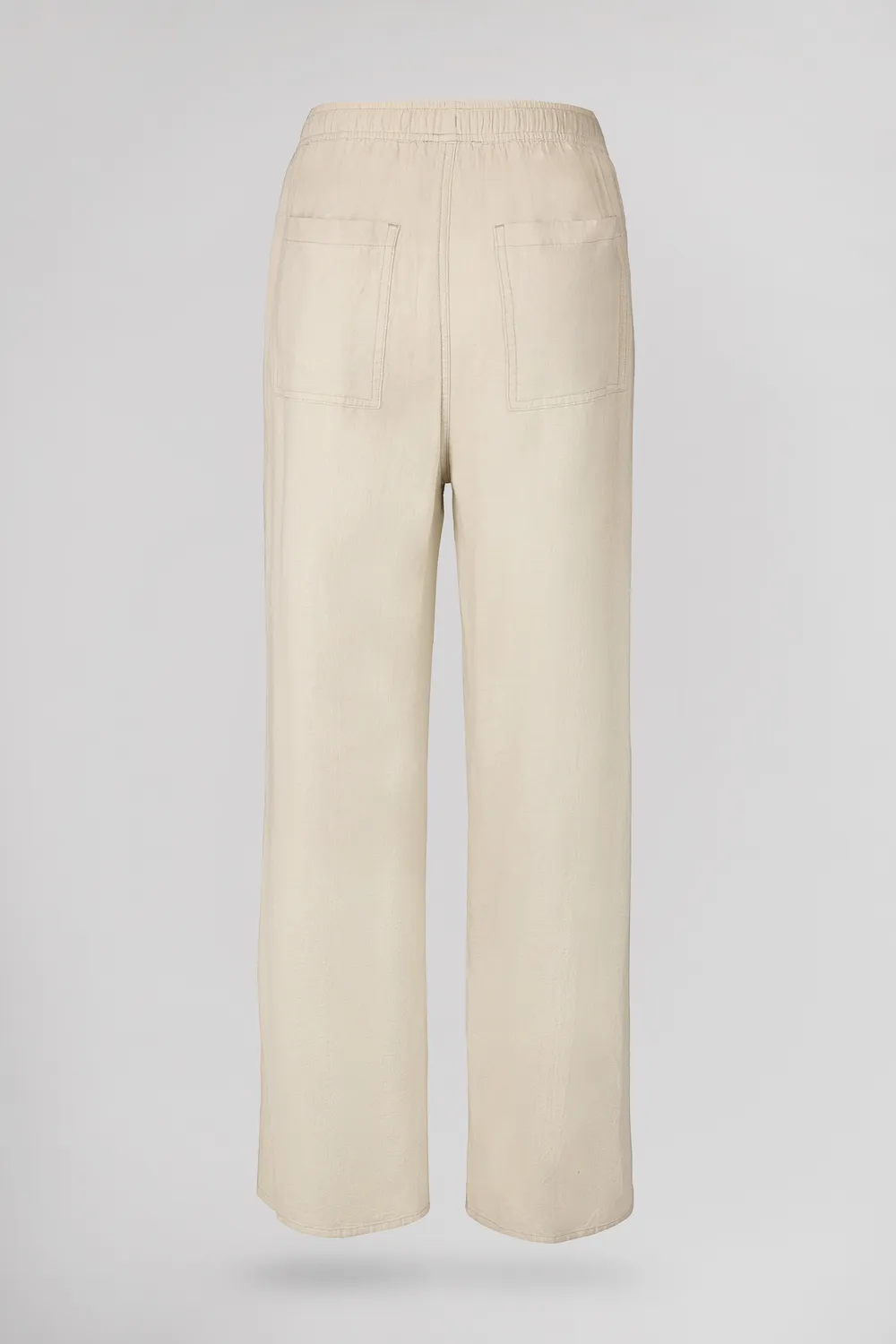 Teddy Smith P-Joan Wide Pantalone Donna Lino Beige Gamba Larga