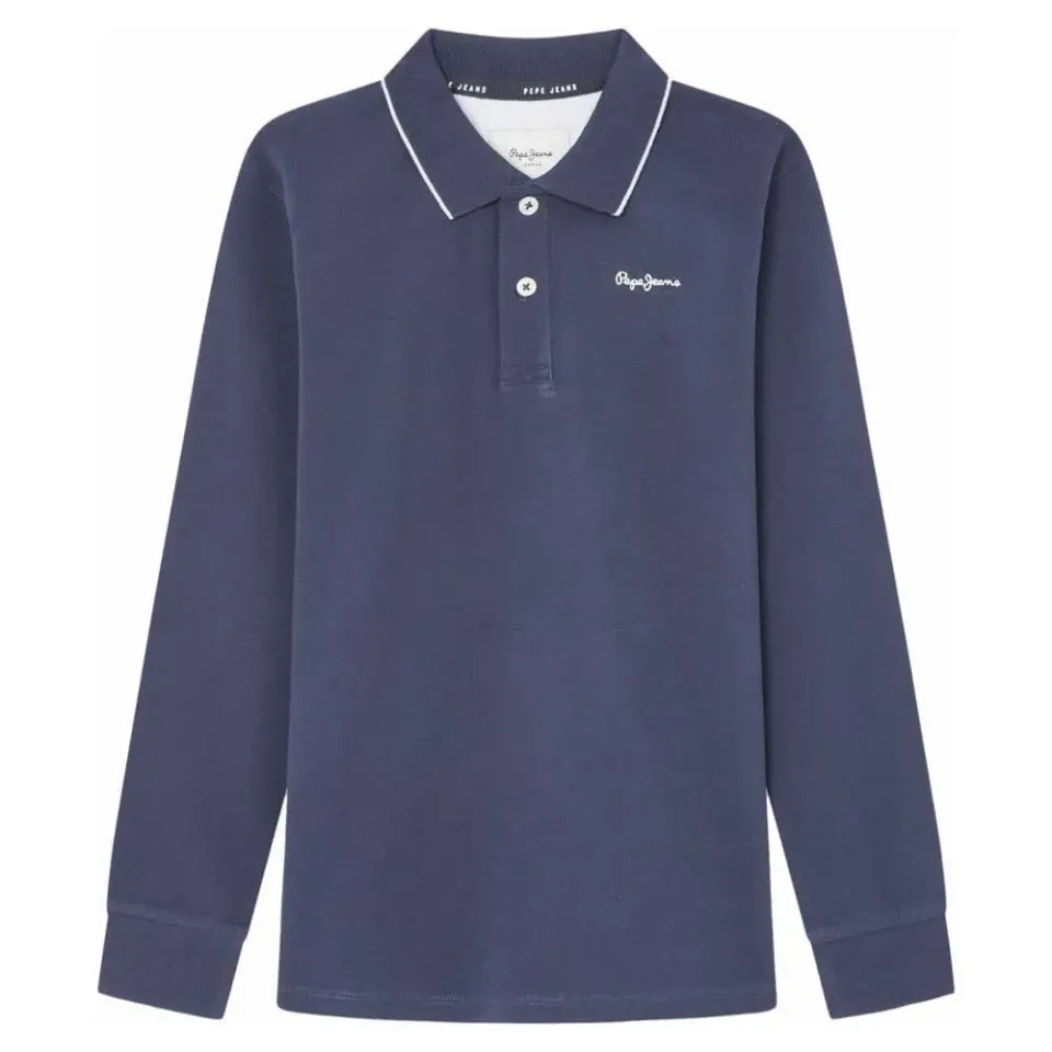 Pepe Jeans New Thor LS Polo Bambino Maniche Lunghe 10 Anni Blu