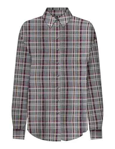 ONLY Onlevia Check camicia donna manica lunga morbida