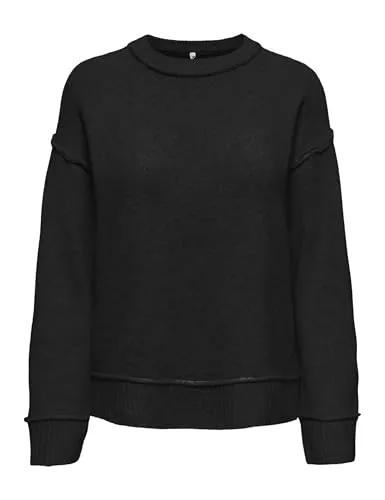 ONLY Onlhazel LS Detail O-Neck BF Knt maglia donna