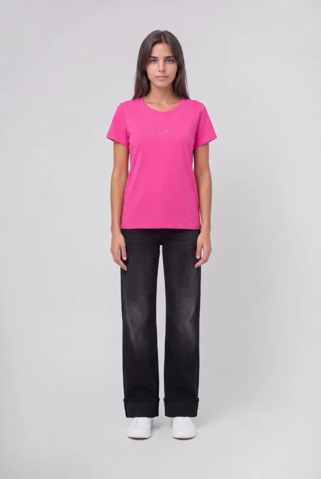 Teddy Smith T-Ribelle t-shirt fucsia cotone elasticizzato
