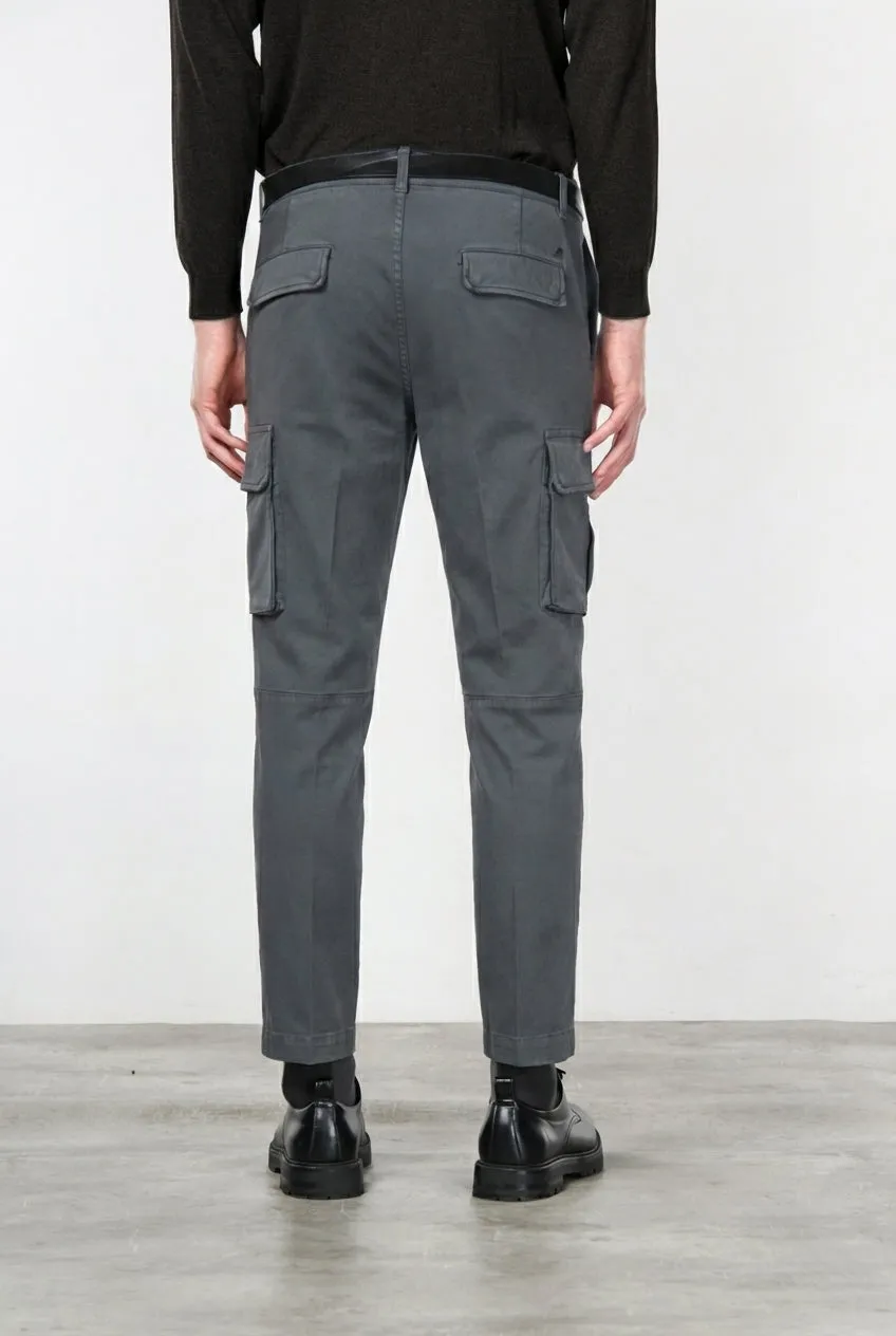 Mason's Chile Regular pantalone cargo uomo grigio stretch