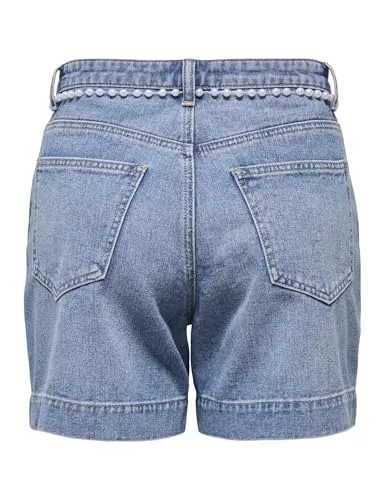 ONLY Onlphine HW shorts L denim con perle