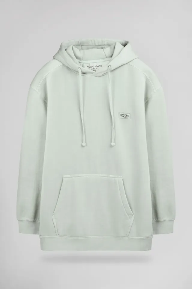 Teddy Smith S-Nateo Hoody felpa cappuccio salvia fleece uomo
