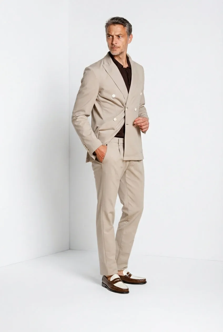 Mason's Golf Blazer doppiopetto beige chiaro jersey