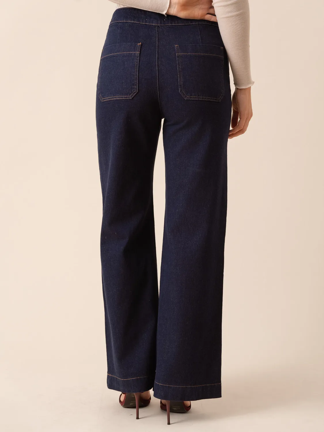 Oraije Victo jeans wide grezzi vita alta lunghi