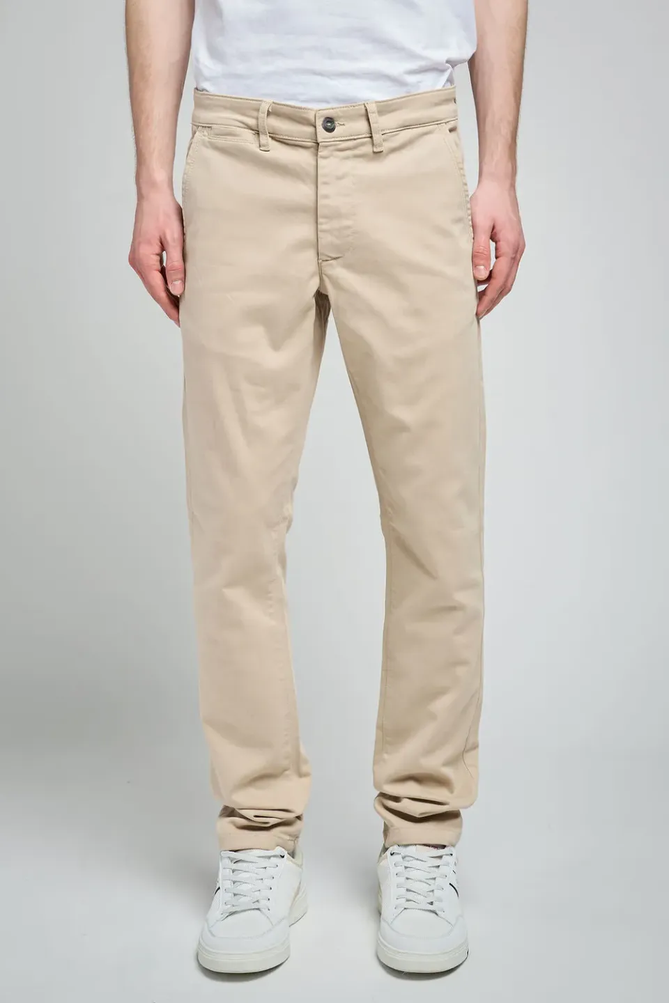 Teddy Smith Pallas Chino pantaloni chino slim beige elastico